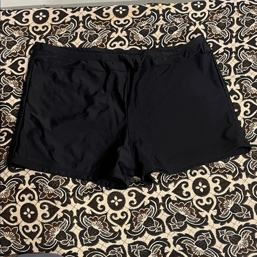 Unbranded Black High-Waist Stretch Shorts – Size XXL